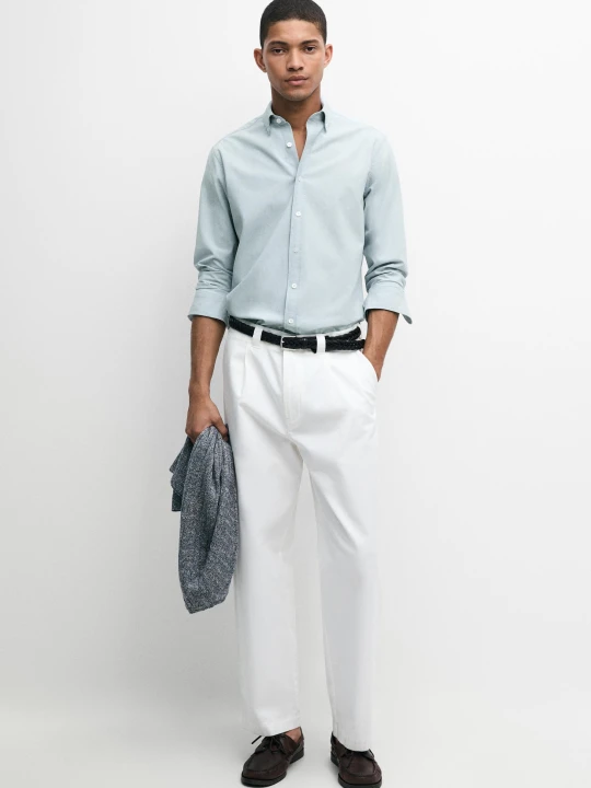 Zdjęcie produktu Koszula Jeansowa Ze 100% Bawełny - Błękitny - Massimo Dutti - Male