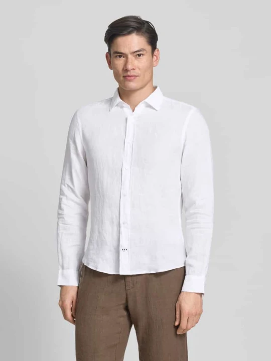 Zdjęcie produktu Koszula lniana o kroju casual fit z kołnierzykiem typu kent model 'Mike' JOOP! Biały