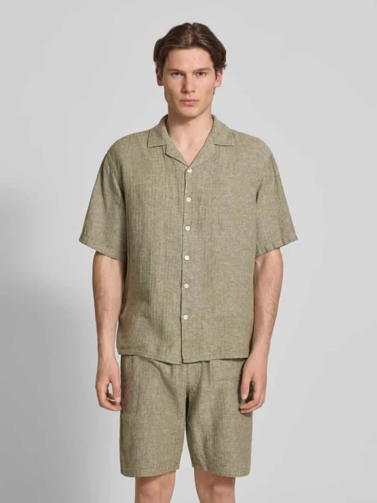 Zdjęcie produktu Koszula lniana o kroju regular fit z kołnierzem z połami model 'DYLAN' Redefined Rebel Jasnozielony