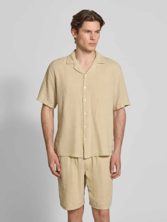 Zdjęcie produktu Koszula lniana o kroju regular fit z kołnierzem z połami model 'DYLAN' Redefined Rebel Złamany biały