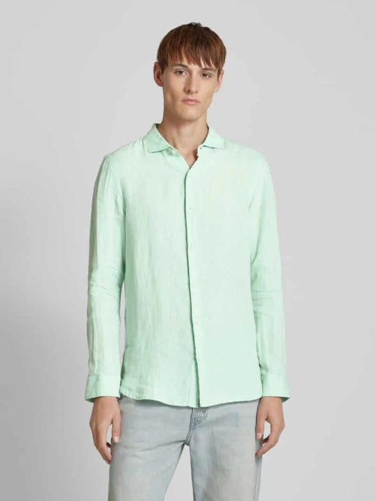 Zdjęcie produktu Koszula lniana o kroju regular fit z kołnierzykiem typu cutaway model ‘Vacation’ Superdry Miętowy