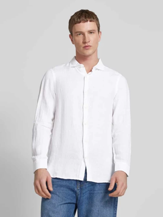 Zdjęcie produktu Koszula lniana o kroju regular fit z kołnierzykiem typu cutaway model ‘Vacation’ Superdry Biały