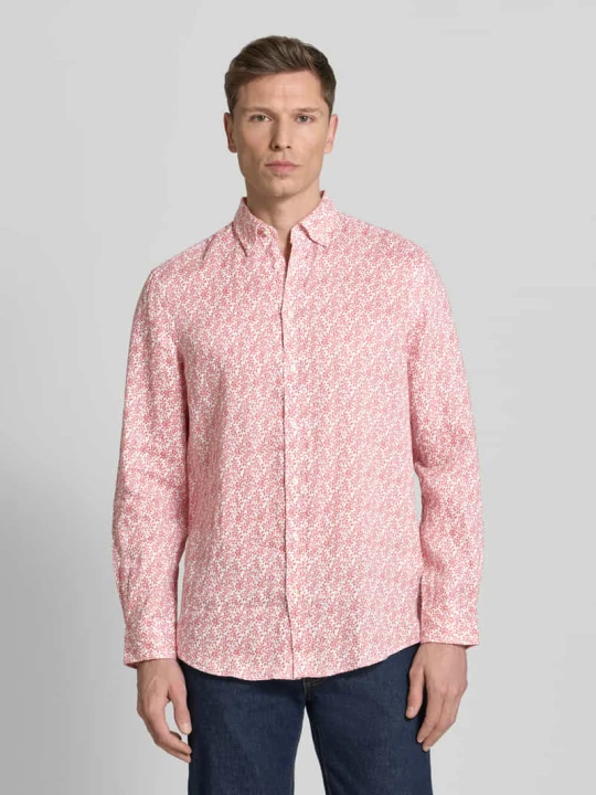 Zdjęcie produktu Koszula z lnu o kroju slim fit z czystego lnu Christian Berg Łososiowy
