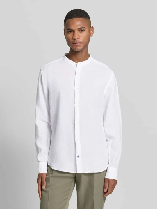 Zdjęcie produktu Koszula o kroju slim fit z czystego lnu ze stójką OLYMP Level 5 Biały