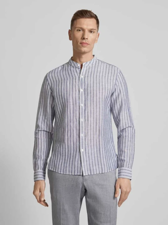Zdjęcie produktu Koszula lniana o kroju slim fit ze stójką Michael Kors Granatowy