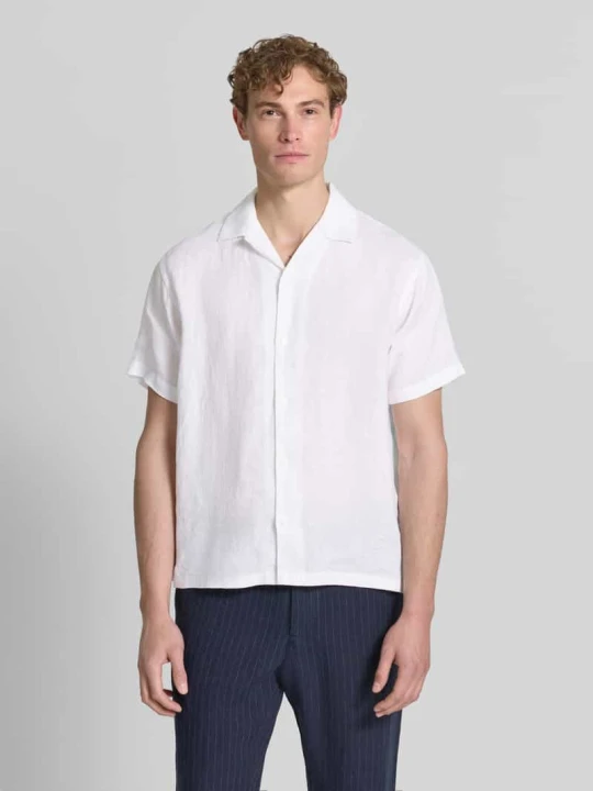 Zdjęcie produktu Koszula lniana w kroju regular fit model 'LAWRENCE' Jack&Jones Biały