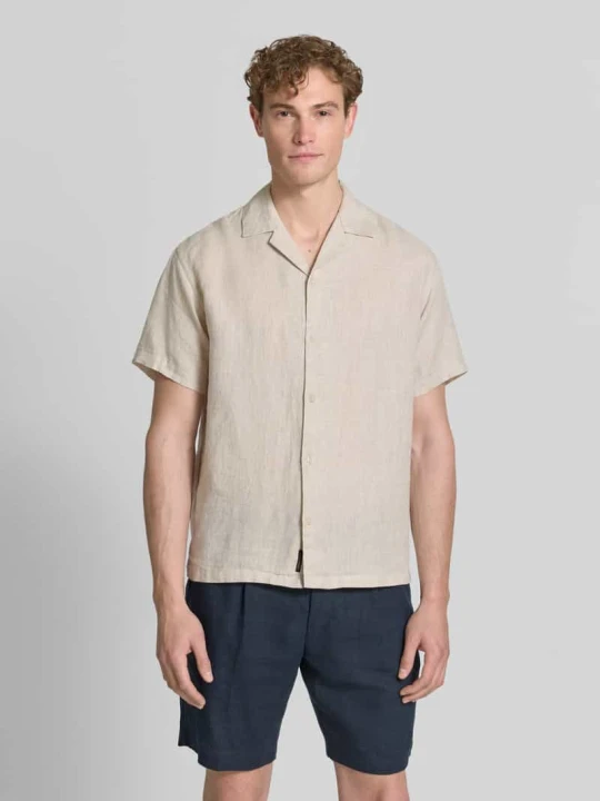 Zdjęcie produktu Koszula lniana w kroju regular fit model 'LAWRENCE' Jack&Jones Beżowy melanż