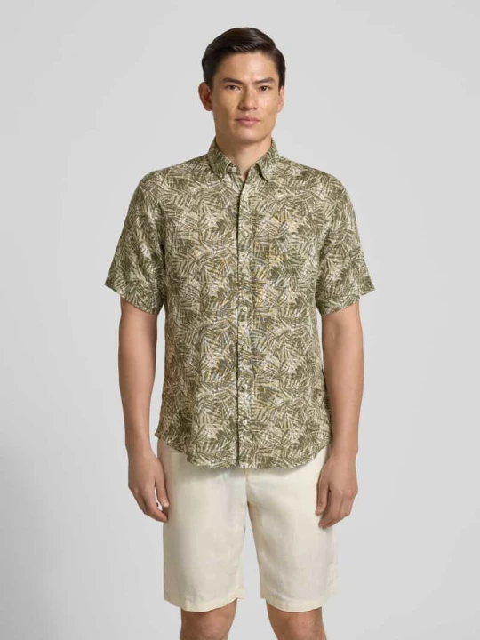 Zdjęcie produktu Koszula lniana w kroju slim fit z kołnierzykiem typu button-down FYNCH-HATTON Jasnozielony