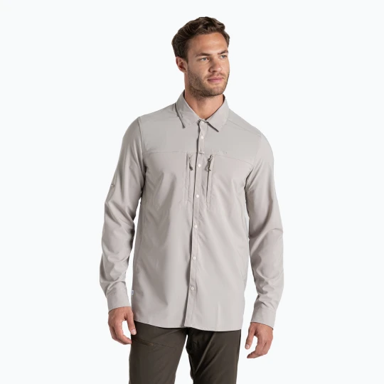 Zdjęcie produktu Koszula męska Craghoppers NosiLife Long Sleeved Pro Shirt V parchment Szary