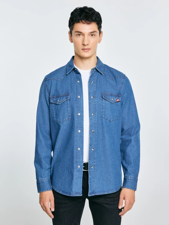 Zdjęcie produktu koszula męska jeansowa niebieska western 121 Big Star