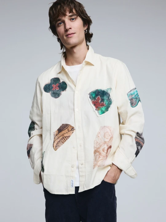 Zdjęcie produktu Koszula mozaikowa patch Desigual biały
