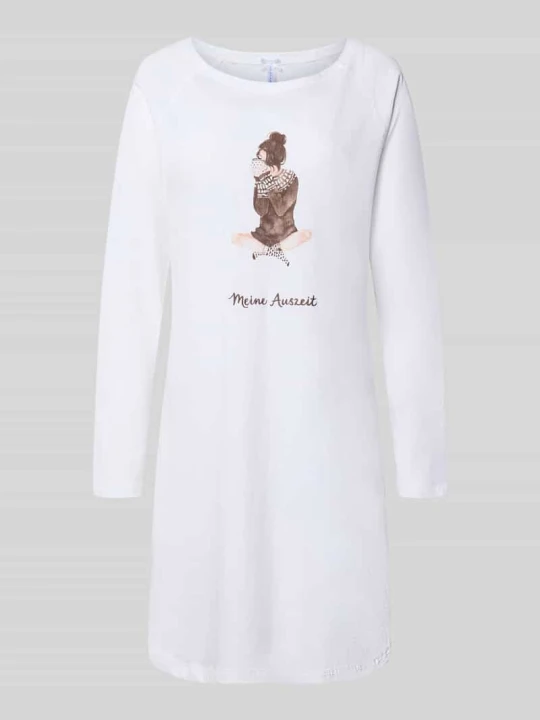Zdjęcie produktu Koszula nocna o kroju oversized z czystej bawełny model 'Meine Auszeit' LOUIS & LOUISA Biały