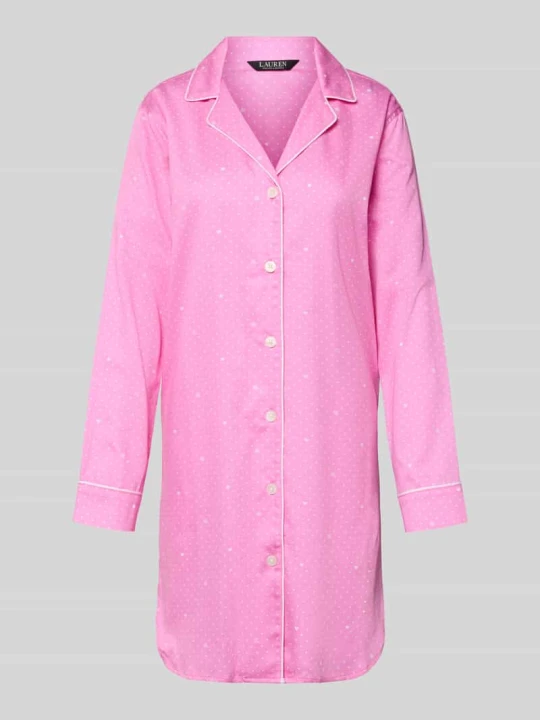 Zdjęcie produktu Koszula nocna o kroju relaxed fit z dodatkiem wiskozy model ‘Notch’ Lauren Ralph Lauren Różowy