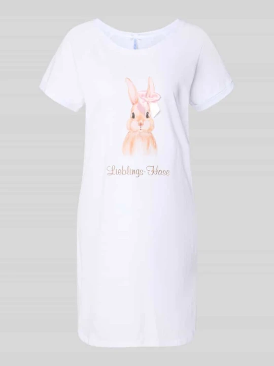 Zdjęcie produktu Koszula nocna oversized model 'Lieblingshase' LOUIS & LOUISA Biały