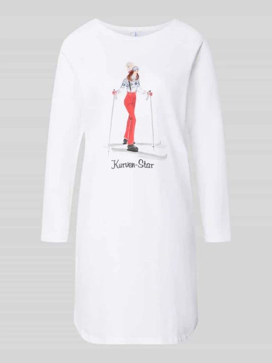 Zdjęcie produktu Koszula nocna z czystej bawełny model 'Winterzauber' LOUIS & LOUISA Biały