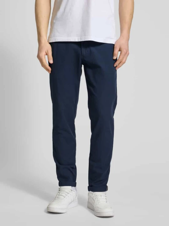 Zdjęcie produktu Spodnie o kroju slim fit ze szlufkami na pasek model ‘MARCO’ Jack&Jones Ciemnoniebieski