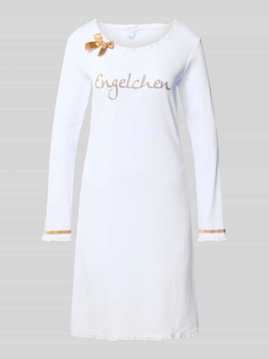 Zdjęcie produktu Koszula nocna z ozdobną kokardą o kroju regular fit model ‘Engelchen’ LOUIS & LOUISA Biały
