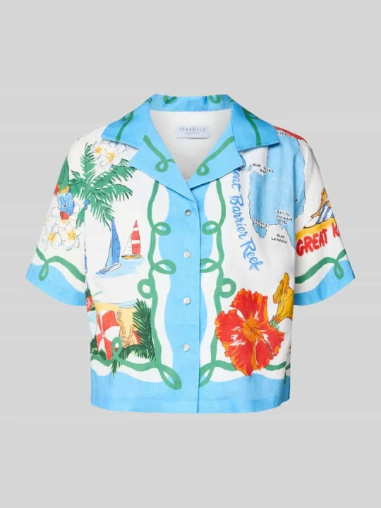 Zdjęcie produktu Koszula o kroju relaxed fit wykonana z mieszanki wełny z merynosem model 'Viva' Seafolly Niebieski