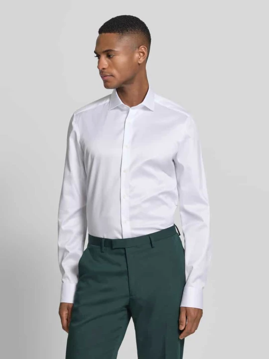 Zdjęcie produktu Koszula biznesowa o kroju slim fit w jednolitym designie z kołnierzykiem typu kent OLYMP Level 5 Biały