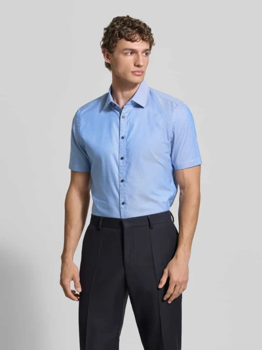 Zdjęcie produktu Koszula o kroju slim fit biznes z bawełny z kołnierzykiem typu kent Jake*s Królewski niebieski
