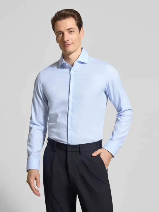 Zdjęcie produktu Koszula o kroju slim fit biznes z bawełny z kołnierzykiem typu kent Seidensticker Różowawy