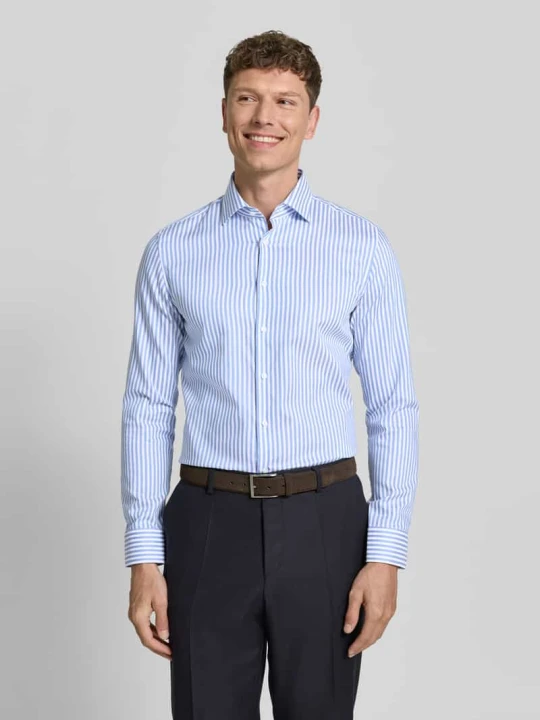 Zdjęcie produktu Koszula o kroju slim fit biznes z bawełny z kołnierzykiem typu kent Seidensticker Błękitny