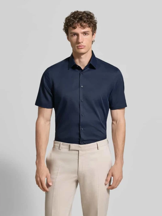 Zdjęcie produktu Koszula o kroju slim fit biznes z kołnierzykiem typu kent Jake*s Granatowy
