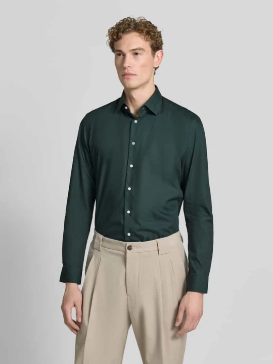 Zdjęcie produktu Koszula o kroju slim fit biznes z kołnierzykiem typu kent Jake*s Ciemnozielony