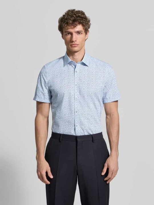 Zdjęcie produktu Koszula o kroju slim fit biznes z kołnierzykiem typu kent OLYMP Level 5 Błękitny