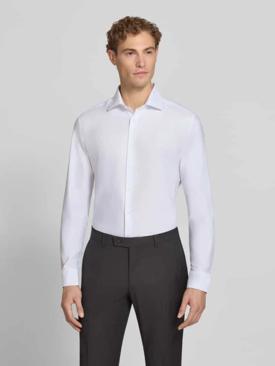 Zdjęcie produktu Koszula o kroju slim fit biznes z kołnierzykiem typu kent z drobnego diagonalu Seidensticker Biały
