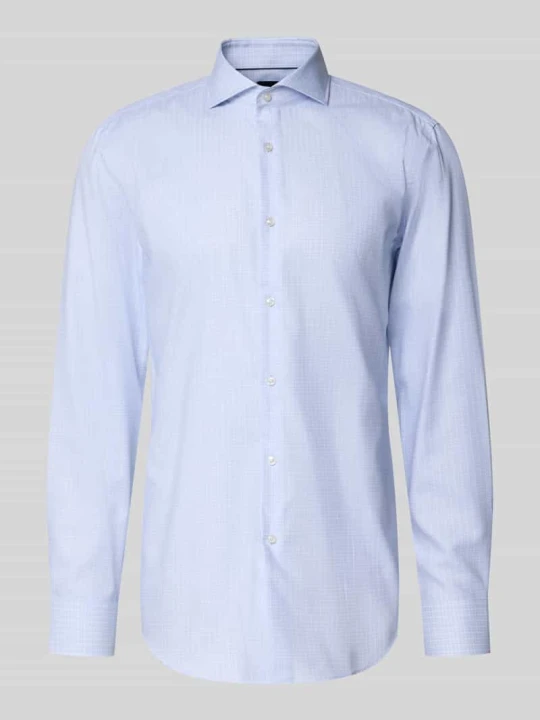 Zdjęcie produktu koszula o kroju slim fit biznesowa z czystej bawełny model 'HANK' Boss Błękitny