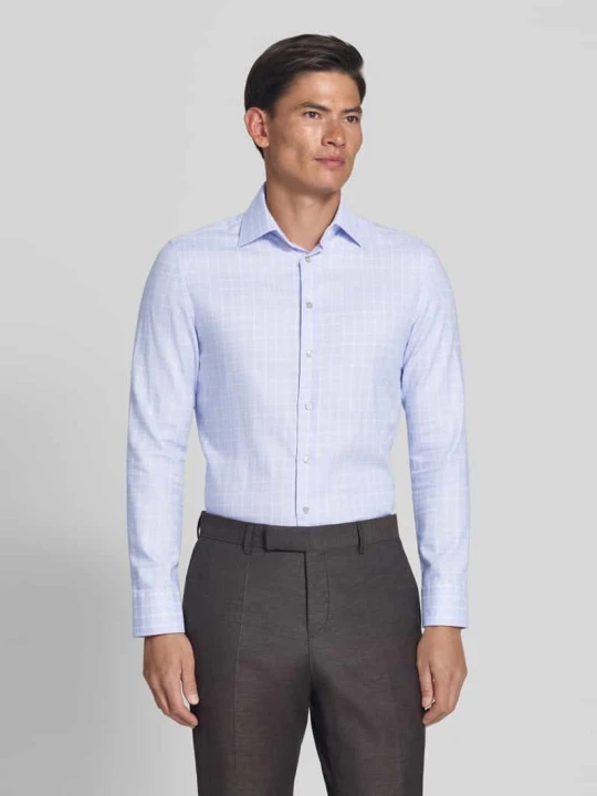 Zdjęcie produktu Koszula o kroju slim fit biznesowa z czystej bawełny Seidensticker Błękitny