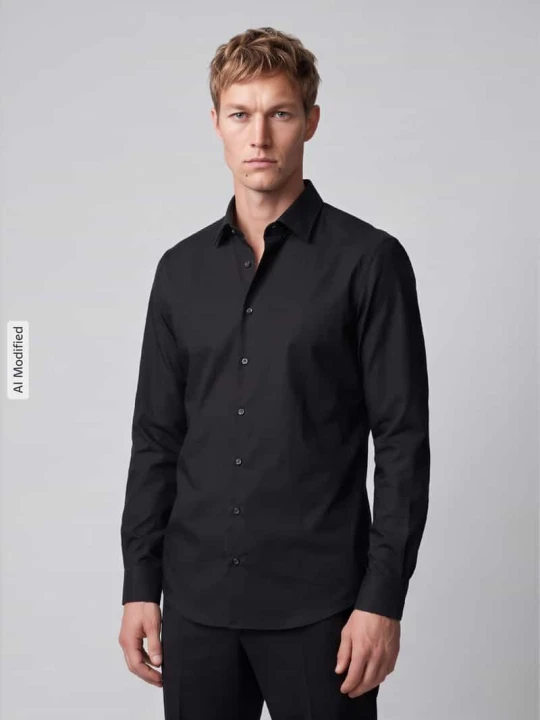 Zdjęcie produktu Koszula o kroju slim fit biznesowa z zaokrąglonym dołem Jake*s Czarny