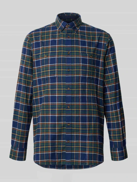 Zdjęcie produktu Koszula o kroju slim fit casualowa z flaneli z kołnierzykiem typu button down Christian Berg Granatowy