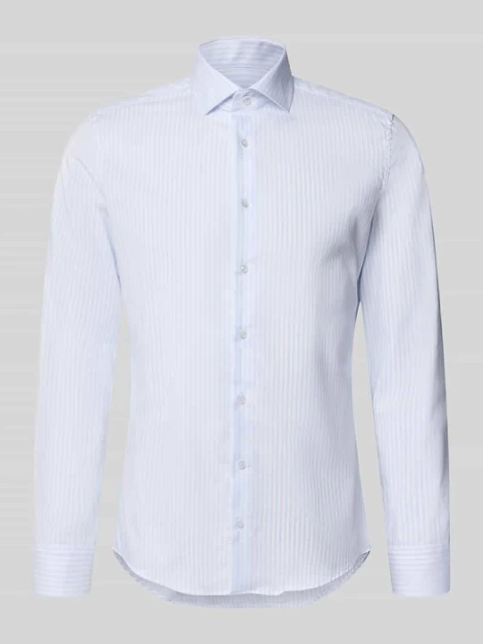 Zdjęcie produktu koszula o kroju slim fit z czystej bawełny model 'Spread Kent' Seidensticker Błękitny
