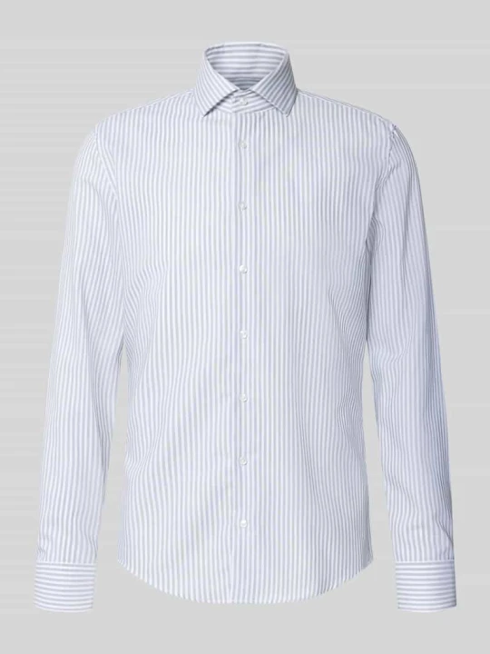 Zdjęcie produktu koszula o kroju slim fit z czystej bawełny model 'Spread Kent' Seidensticker Butelkowy zielony
