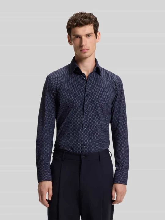 Zdjęcie produktu Koszula o kroju slim fit z wzorem na całej powierzchni model 'P-Hank-kent-C1-222' Boss Granatowy