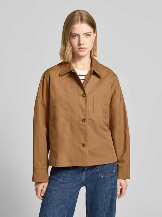 Zdjęcie produktu Koszula overshirt o kroju relaxed fit z mieszanki bawełny i lnu model 'VETTURA' Weekend Max Mara Średniobrązowy
