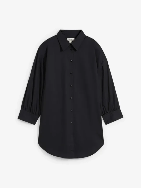 Zdjęcie produktu Koszula oversize z bawełny, rękawy 3 / 4 BonPrix czarny