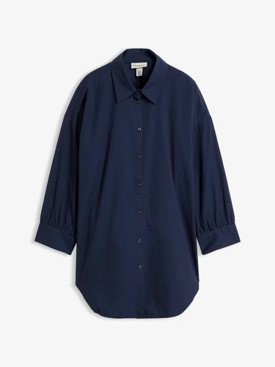 Zdjęcie produktu Koszula oversize z bawełny, rękawy 3 / 4 BonPrix niebieski