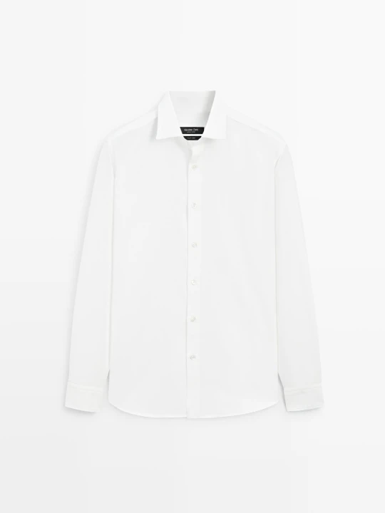 Zdjęcie produktu Koszula Oxford O Kroju Regular Fit Ze 100% Bawełny - Biały - Massimo Dutti - Male
