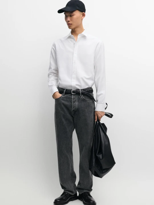 Zdjęcie produktu Koszula Oxford O Kroju Regular Fit Ze 100% Bawełny - Biały - Massimo Dutti - Male
