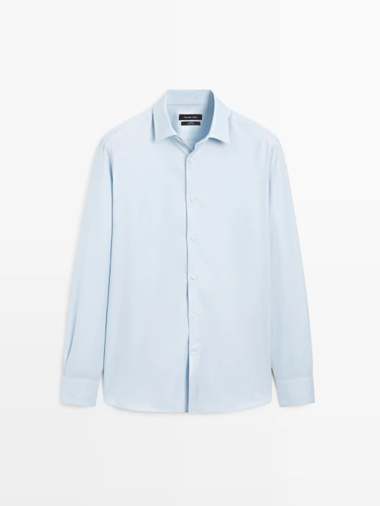 Zdjęcie produktu Koszula Oxford O Kroju Slim Ze 100% Bawełny - Błękitny - Massimo Dutti - Male