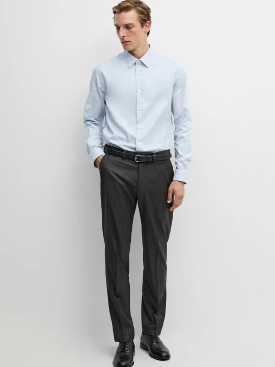 Zdjęcie produktu Koszula Oxford O Kroju Slim Ze 100% Bawełny - Błękitny - Massimo Dutti - Male