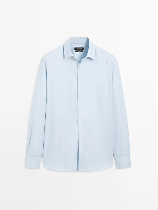 Zdjęcie produktu Koszula Oxford O Kroju Slim Ze 100% Bawełny - Błękitny - - Massimo Dutti - Mężczyzna