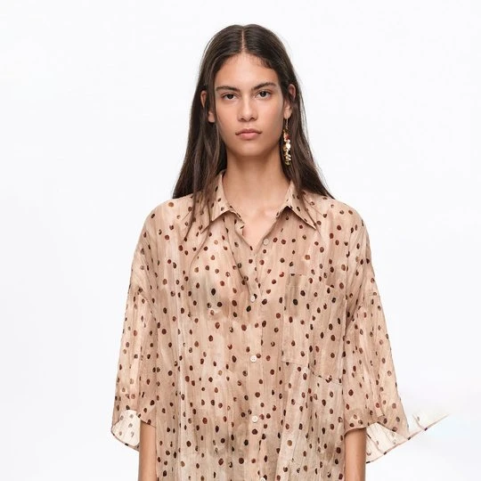 Zdjęcie produktu Koszula plisowana krótki rękaw Watercolor Dots BIMBA Y LOLA