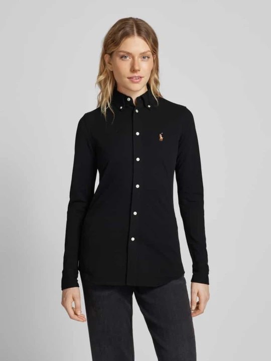 Zdjęcie produktu Bluzka koszulowa polo z kołnierzykiem typu button down Polo Ralph Lauren Czarny