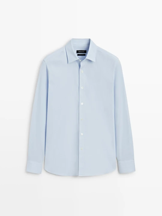 Zdjęcie produktu Koszula Regular Fit Stretch Z Bawełną - Błękitny - Massimo Dutti - Male