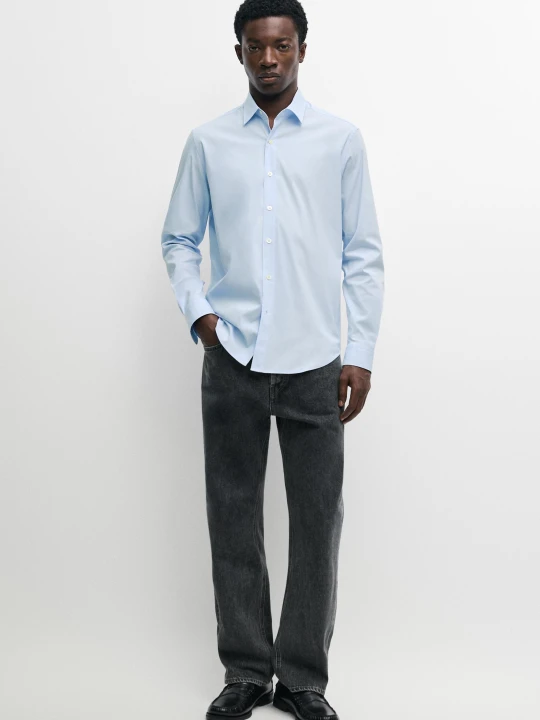 Zdjęcie produktu Koszula Regular Fit Stretch Z Bawełną - Błękitny - Massimo Dutti - Male