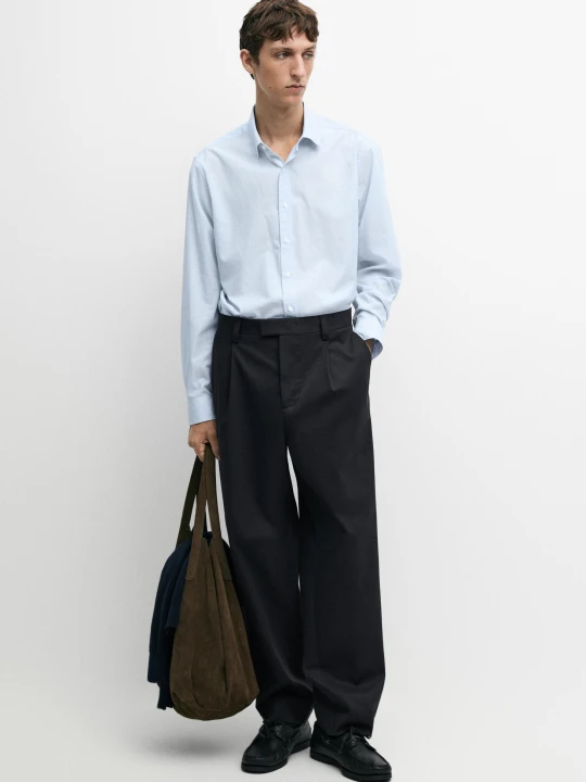 Zdjęcie produktu Koszula Regular Fit W Paski - Błękitny - Massimo Dutti - Male
